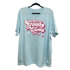 Let the Good Times Roll Graphic Tee - Light Blue
